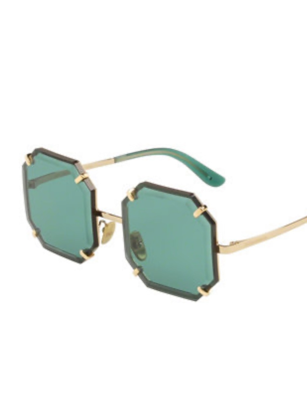 Dolce & Gabbana Women’s Green Octagonal Gold Frame Sunglasses DG2216